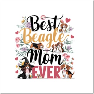 Best Beagle Mom Ever Distressed funny Posters and Art